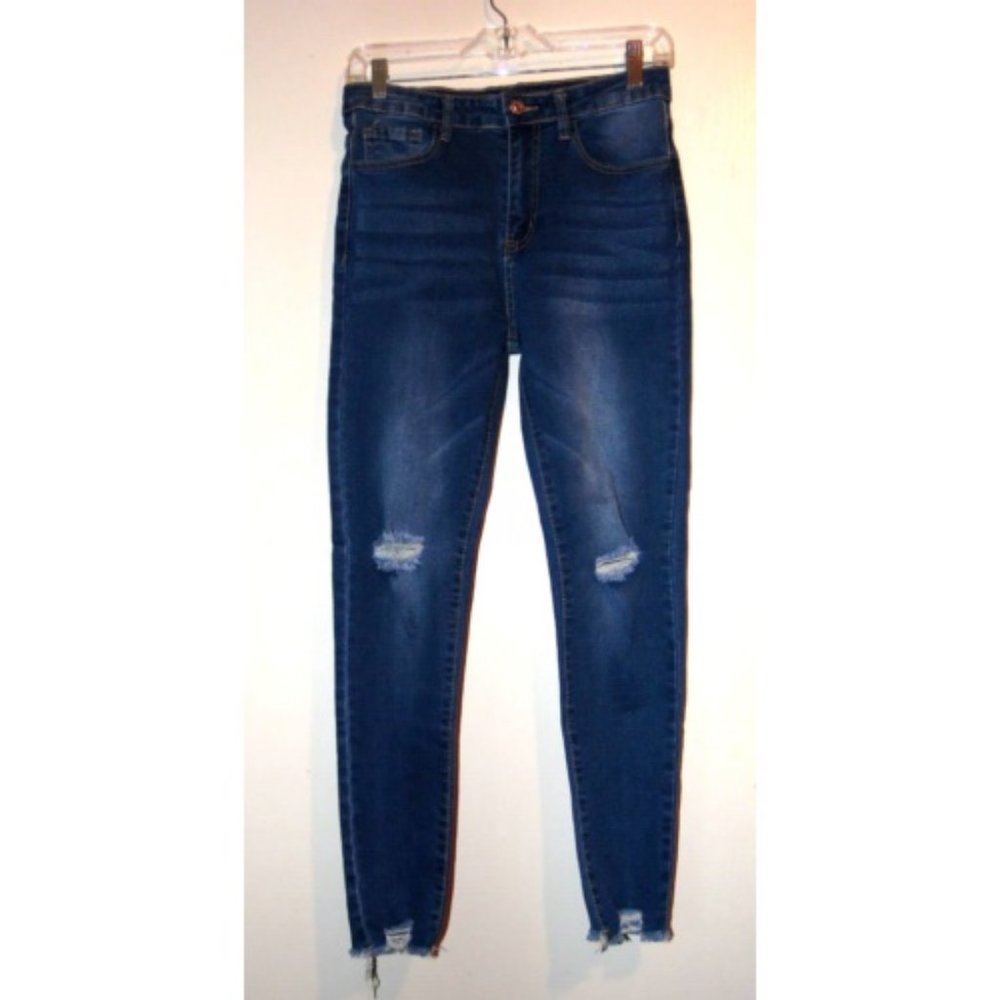 Girls Shein Jeans Straight Leg Distressed Denim Size M US 6